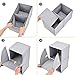 MaidMAX 2 Tiers Collapsible Storage Organizer, Fabric Cube Bins, Pull-Down Doors with 2 Wooden Handles for Closet, Home, Office, Free Standing, Grey