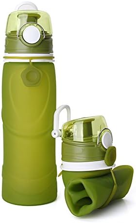 Street Tribe Sports Water Bottle ,Silicone Water Bottle, Collapsible , Food-Grade,750ml …(Grass green)
