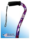 RMS Designer Cane with Adjustable Offset Handle (Purple Flower)