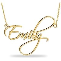 18K Gold Plated Name Necklace Personalized Sterling Silver Necklace Pendent Gifts Custom with Any Name