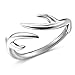 JEWME 925 Sterling Silver Women Deer Reindeer Antler Ring Adjustable Gift