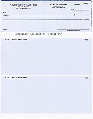 Blue Safety Computer Checks 250 Printed Laser Computer Voucher Checks Compatible for Quickbooks