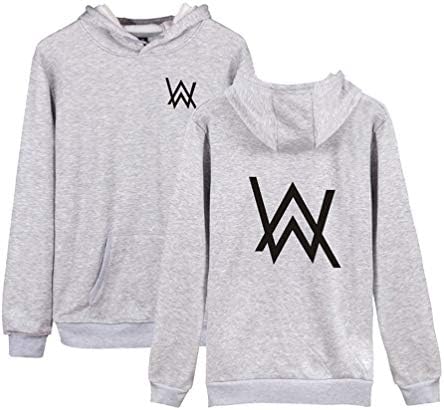 ShallGood Unisex Hoodies Alan Walker 3D Printed Faded DJ Fashion Pullover Sweater Hoodie Long Sleeve Casual Loose Sportwear Drawstring Jumper A Grey Medium