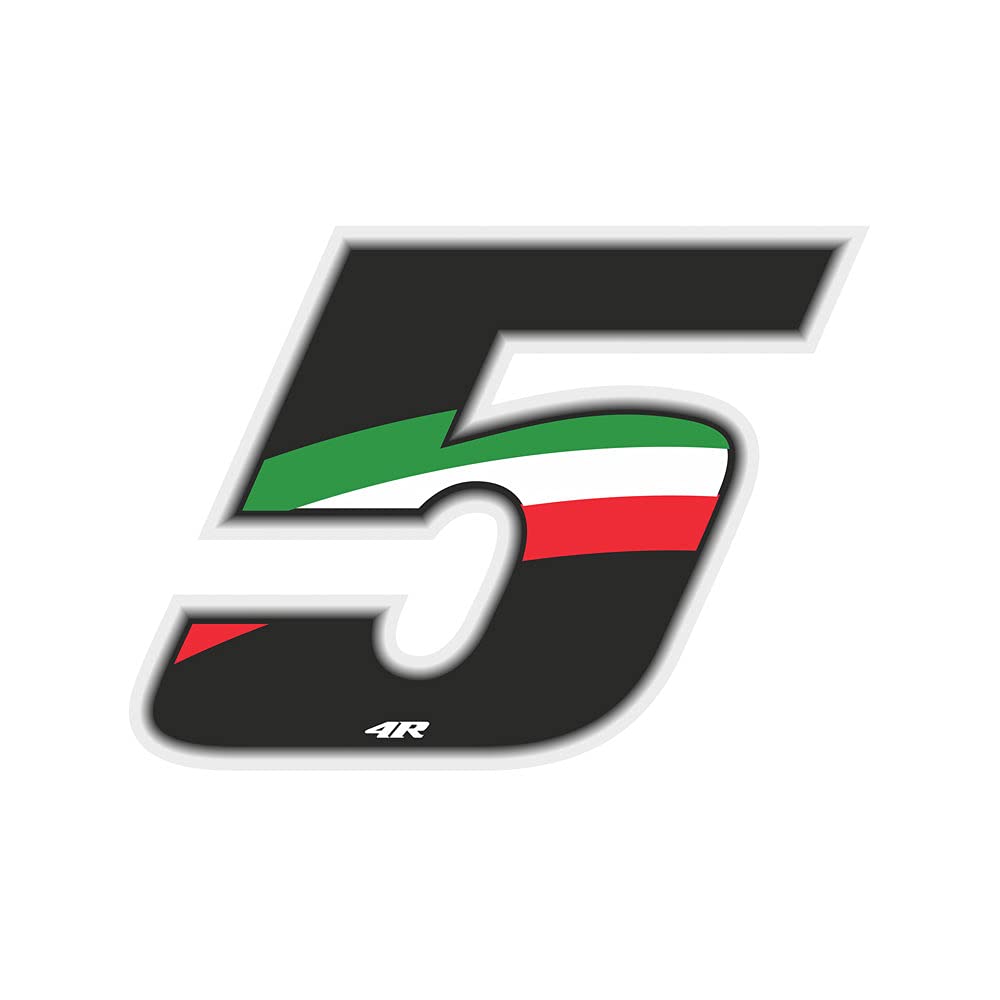 Quattroerre Racing Number Flag 5, 6.5 x 7.5 cm
