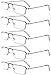 Eyekepper 5-Pack Stainless Steel Frame Half-eye Style Reading Glasses Readers Gunmetal +1.50