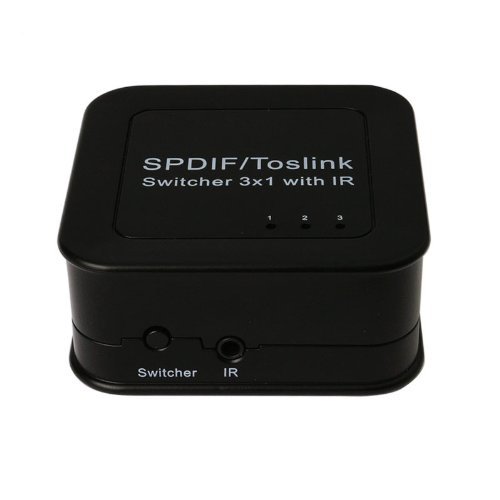 Buy Intsun® SPDIF Switcher 3X1, Toslink switcher with IR remote control