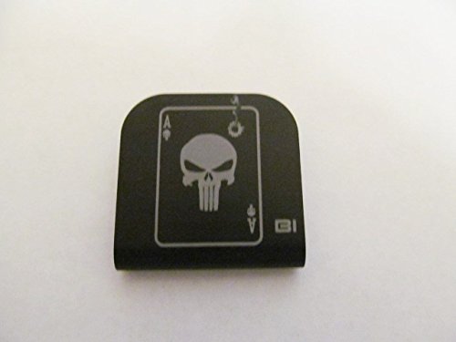 Skull Ace Playing Card With Smoking Bullet Hole Laser Etched Hat Clip Black