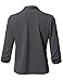 Solid Stretch 3/4 Gathered Sleeve Open Blazer Jacket Charcoal Size 2XL