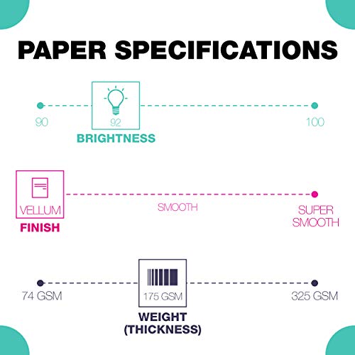 Springhill White 8.5” x 11” Cardstock Paper, 80lb Vellum Bristol