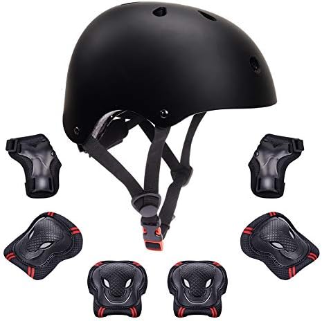 Kids Protective Gear Set Toddler Kids Bike Helmet Knee Elbow Pads Wrist Guards Pads for 3-8 Years Boys Girls Child Skateboard Rollerblading Cycling Scooter Hoverboard Sports Protective Gear Set 7Pcs
