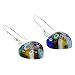 GlassOfVenice Murano Glass Millefiori Heart Earrings - Silver