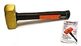 GROZ Brass Head 4lb Sledge Hammer with 12-Inch Indestructible Handle | Mar Resistant Head | Steel Locking Plate | Vulcanized Rubber Handle | Spark Resistant (34702)