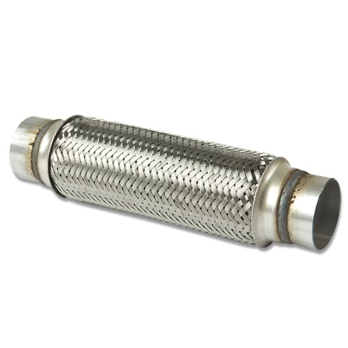 2.375" Inlet Stainless Steel Double Braided 9.125" Flex Pipe Connector (12" Overall Length)