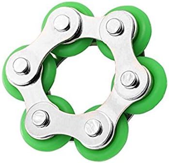 Roller Chain Fidget Toy Stress Reducer For ADD ADHD Anxiety Autism Boredom Adults And Kids (Green)