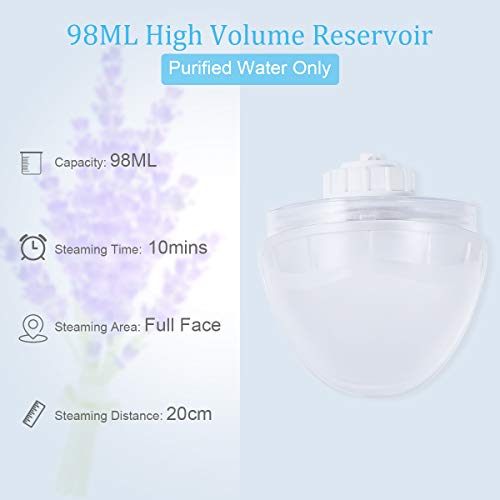 Ovonni Facial Steamer Nano Ionic Hot Mist Personal Home Sauna SPA Moisturizing Face Sprayer, Professional Face Steam Machine for Acne Skin Unclog Pores, White - Thumbnail 6