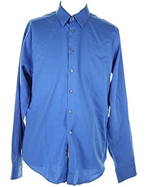 Calvin Klein Blue Textured Dress Shirt 16.5 36-37 L