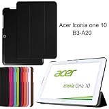 Acer Iconia One 10 B3-A20 case, iDudu Ultra Slim PU Leather Lightweight Smart-shell Stand Cover for Acer Iconia One 10 B3-A20 (Not fit B3-A30) 10-Inch Tablet (Black)