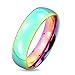 Jinique STR-0416 Stainless Steel Dome Rainbow Ring; Sold as 1 Piece