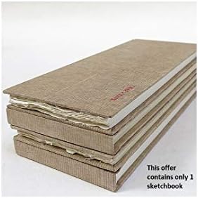 Khadi Papers Watercolour & Drawing Paper Hardbound Sketchbook of 20 Sheets - 210 GSM - Rough Texture - Size: 13 cm x 32 cm - Colour: White