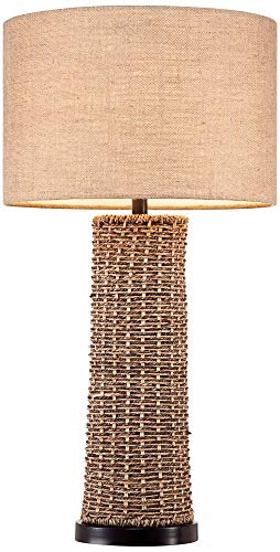 Coastal-Table-Lamp-Woven-Seagrass-Burlap-Drum-Shade-for-Living-Room-Family-Bedroom-Bedside-Nightstand-Office-360-Lighting Coastal Table Lamp Woven Seagrass Burlap Drum Shade for Living Room Family Bedroom Bedside Nightstand Office - 360…