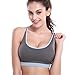 Encounter Womens High Impact Strech Racerback Push up Padded Strap Yoga Sports Bra(Grey,M)