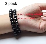 Black Tourmaline Crystal Bracelet  Magnetic Bracelet for Men and Women（2 Pack）