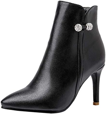 Women's Stiletto High Heel Ankle Boots Pointed Toe Faux Fur Warm Winter Elegant Booties