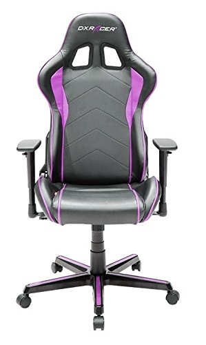 Robas Lund DXracer Oh/FL08/NP – Stuhl mit gepolstertem Sitz, Rückenlehne gepolstert, schwarz, pink, schwarz, rosa, schwarz, P