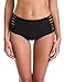RELLECIGA Women's High Waisted Strap Bikini Bottom, M, Black