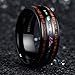King Will Nature 8mm Tungsten Carbide Wedding Ring Inlaid with Real Wood & Colorful Fragments/Multicolor Opal Engagement Band