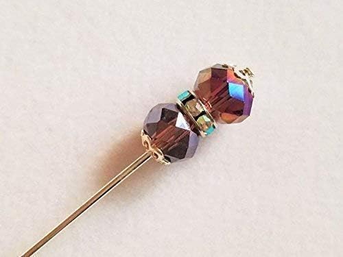 Glass Crystal and Rhinestone Stick Pin/Hijab Pin