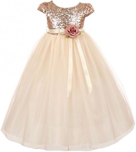 Dreamer PLittle Girls Sleeveless Shiny Tulle Bridesmaid Party Birthday Flower Girl Dress