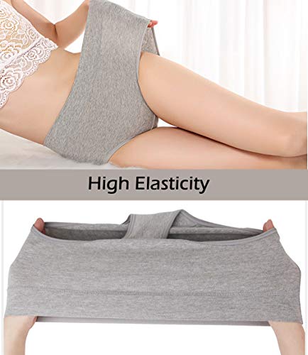 Annyison Women’s Cotton Underwear 2-5 Pack, Soft Stretch Mid Waist Breathable Solid Color Briefs Panties for Women (4 Pack in Multicoloured4, Small) - Thumbnail 4