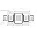 Gallery Perfect 5 Piece White Wood Photo Frame Gallery Wall Kit with Decorative Art Prints & Hanging Template