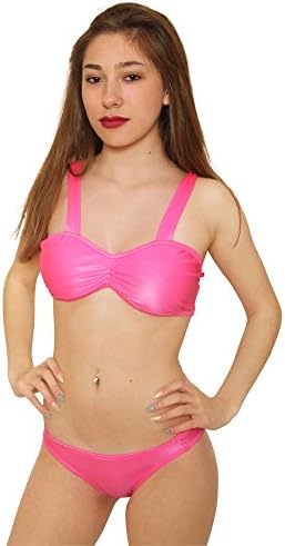 Cheeky Hot Pink Wet Look Bikini (Small)