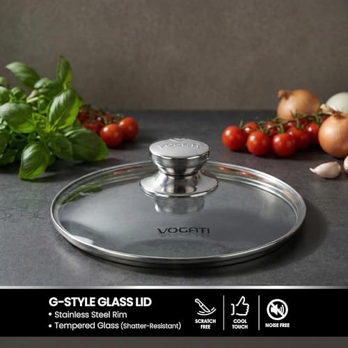 VOGATI CLASSIC SINGLE SERIES 20CM CASSEROLE TITANIUM GRANITE COATING NON STICK WITH GLASS LID-COOKWARE -POT- (100% PFOA FREE) (2.9 Litres)