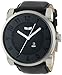 Vestal Men's DOP007 Doppler Oversized Brushed Silver Black Leather Watch