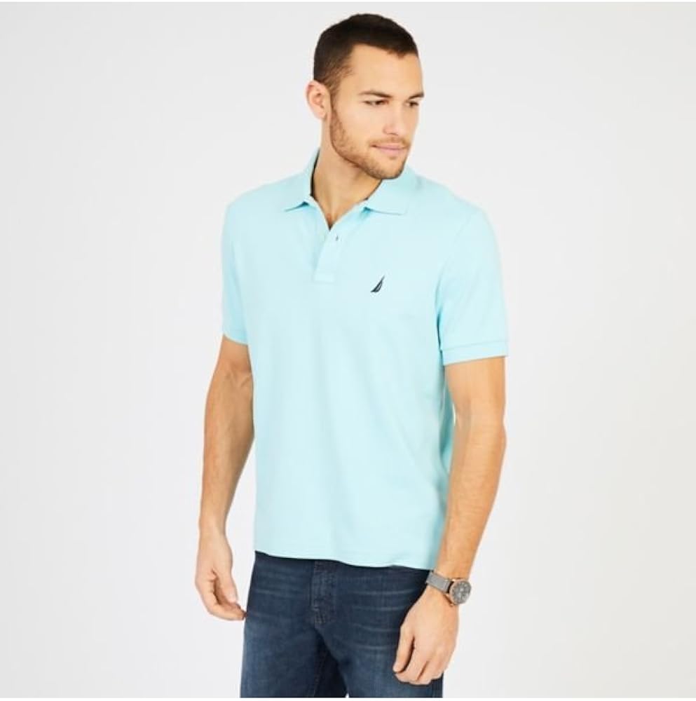 Nautica Men's Classic Fit Short Sleeve Solid Soft Cotton Polo Shirt at  Men’s Clothing store