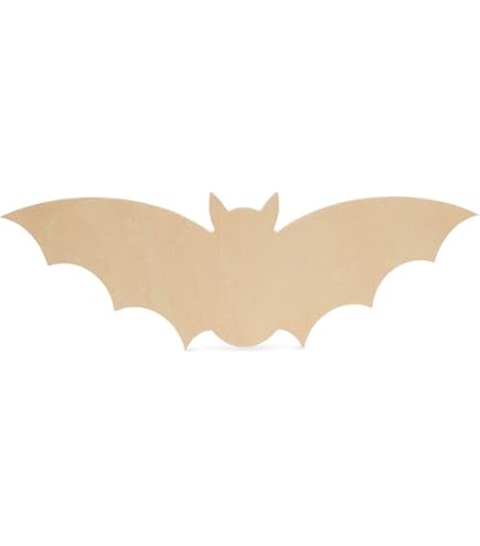 Set De 30 Colgantes De Madera Con Forma De Murciélago Para Halloween | Recortes Sin Terminar Con Agujero Para Manualidades DIY Y Decoraciones Temáticas