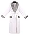 Unisex Luxury Pocketed Velvet Fleece Bathrobe with Faux Fur Trim