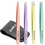 Tweezers for Eyebrow - AUMELO 4-Piece Precision
