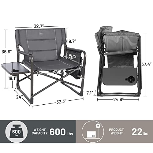TIMBER RIDGE XXL Upgraded Oversized Directors Chairs with Foldable Side