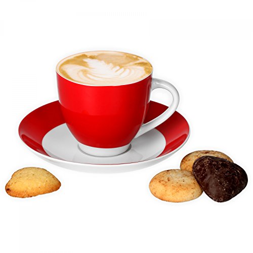 Van Well Vario hochwertiges Porzellan Geschirrset für 6 Personen für Gastro Hotel Privat I zweifarbiges Speiseservice… – Bild 6