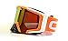 CRG Motocross ATV Dirt Bike Off Road Racing Goggles Adult T815-105 Series (Orange and White)
