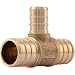 SharkBite UC412LFA10 3/4" x 1/2" Reducing Tee PEX Barb Fitting (10-Pack), brass primary