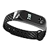 Compatible for Mi Band 2 Strap Replacement Protective Shell Carbon Fibre Wristbands Bracelet Bands Compatible for Xiaomi Mi Band 2 (Black)