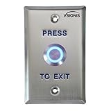 Visionis VIS-7001 Indoor Outdoor Weather and Waterproof Rated IP65 Stainless Steel Door Bell Type Round Request to Exit Button Standard Size for Door Access Control With LED Light NC COM and NO Output