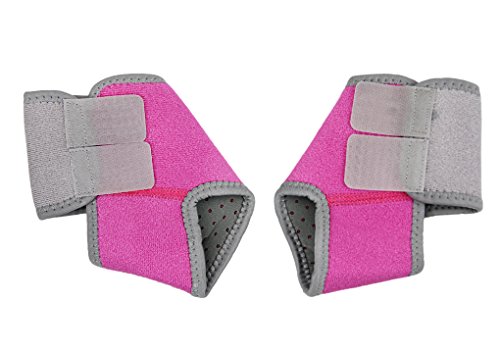 Girls Kids Adjustable Compression Ankle Support Outdoor Sports Breathable Running Cycling Skating Dance Ankle Brace Protector Guard, 1 Pair, Rose