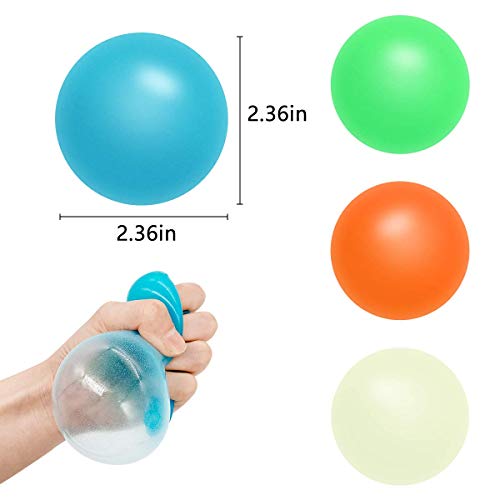 JTBYABL 4 Sticky Balls That Gets Stuck on The Roof, Glow in The Dark Throwing Vent Ceiling Balls