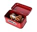 Bread Box for Kitchen Counter - Red Bread Bin, Retro Storage Container with Front Window, For Doughnuts, Pastries, Cookies - 12 x 7 x 6 Inches